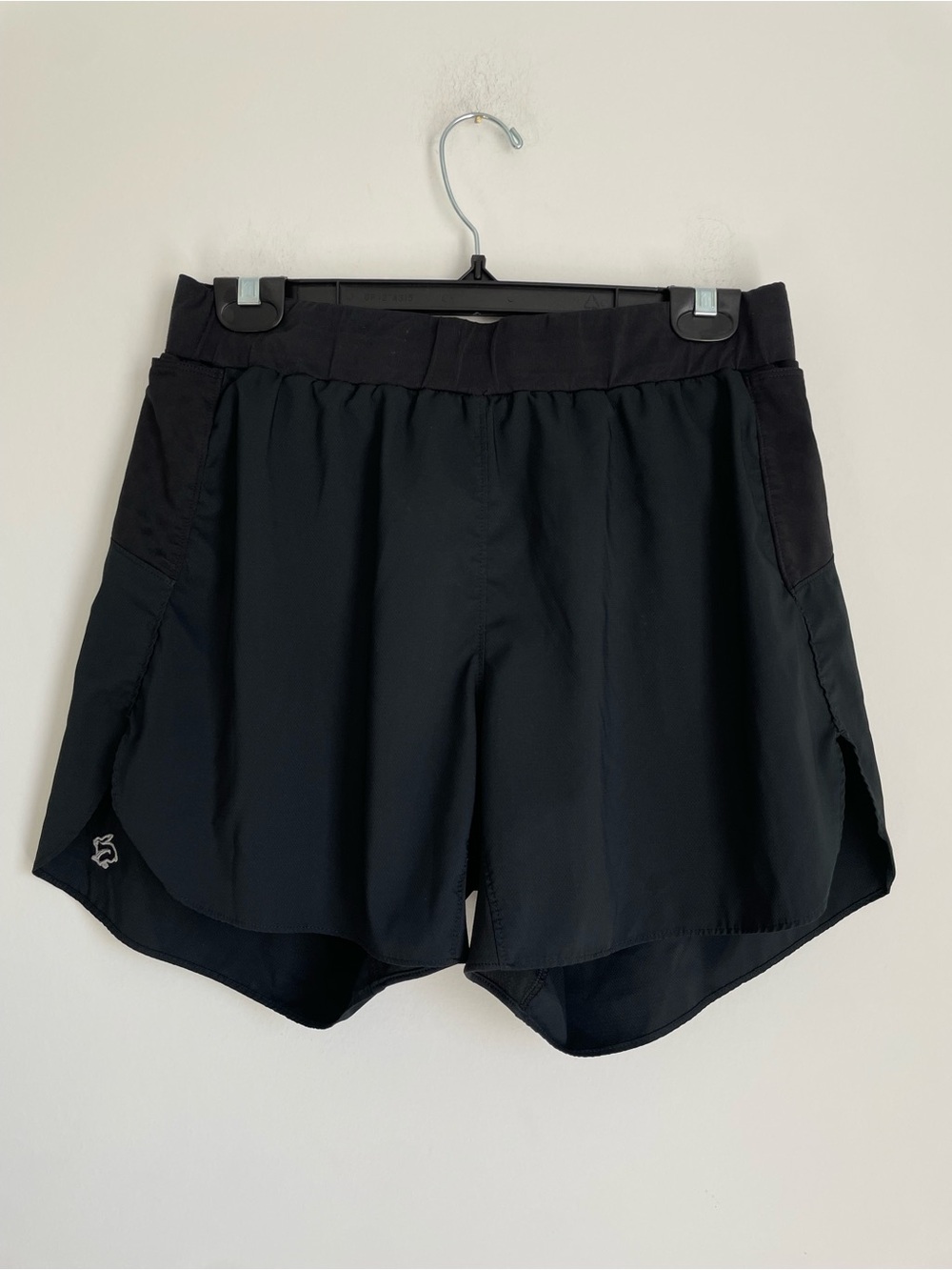 Rabbit Black Running Shorts Size L 4.5" Inseam Built in Brief Liner Zip Pocket